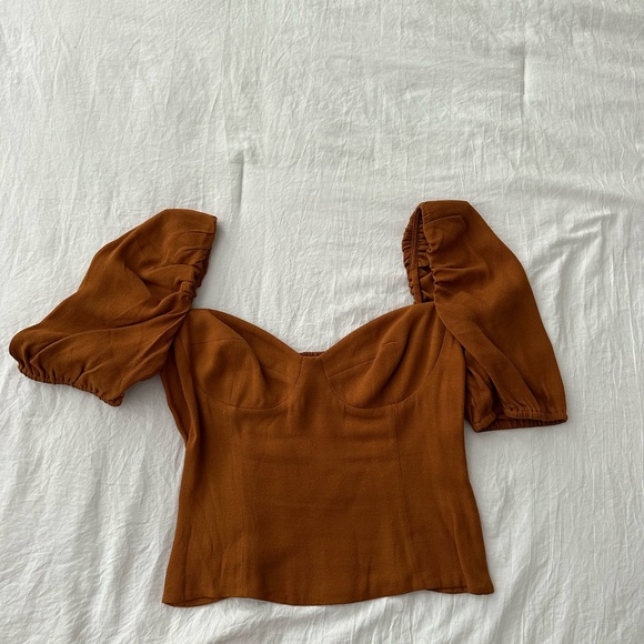 Wilfred Chestnut Puff Sleeve Blouse - Picture 3 of 4